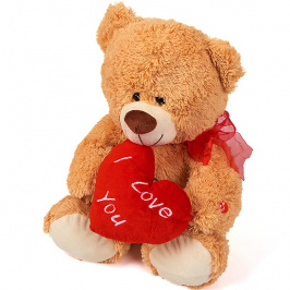 Lindo osito de peluche con corazó, 30 cm