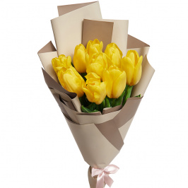 9 tulipanes amarillos
