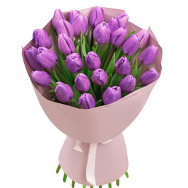 25 tulipanes morados