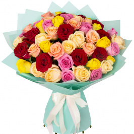 51 rosas multicolores
