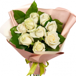 9 rosas blancas
